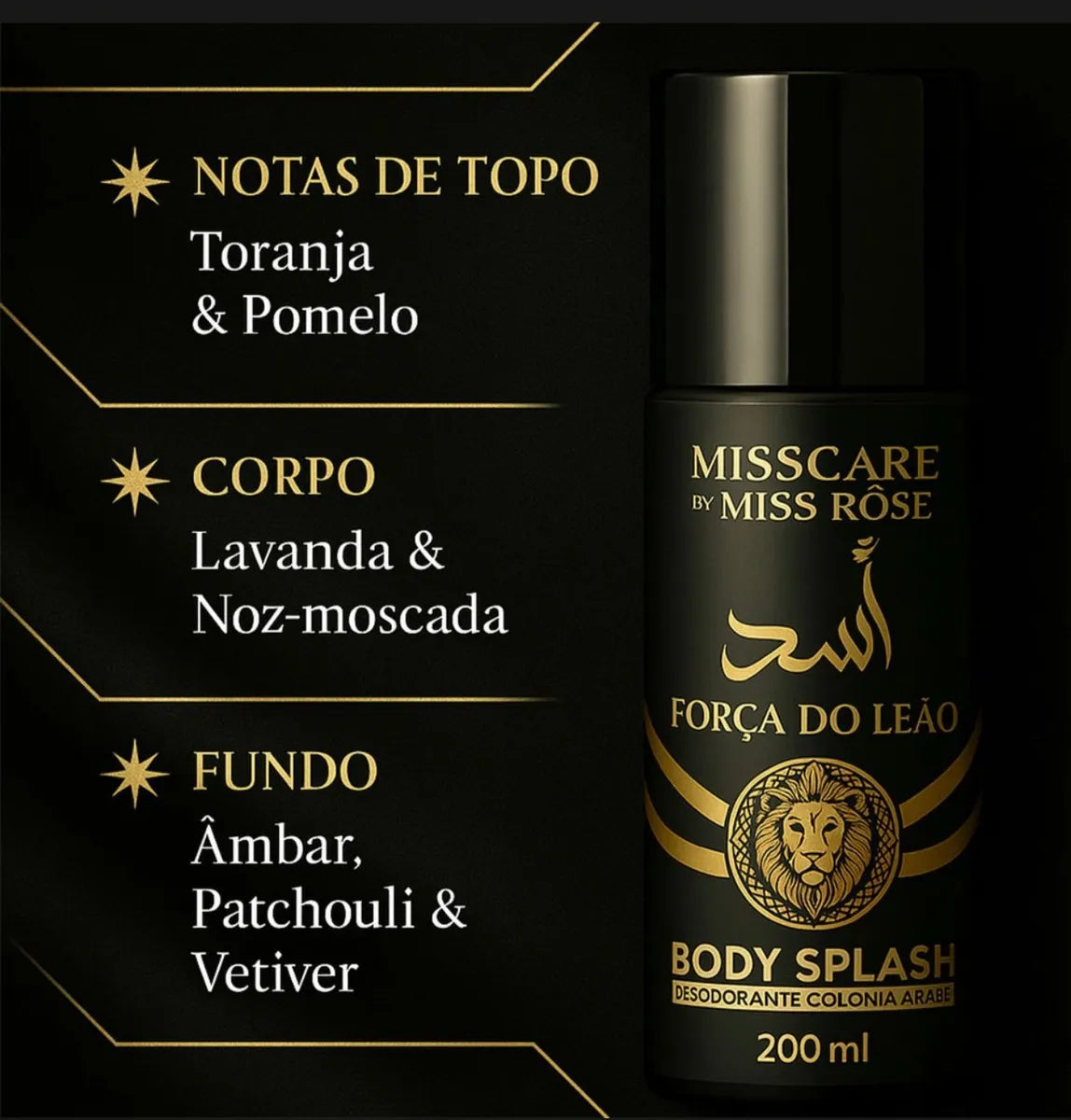 Body Splash Masculino Força do Leão 200ml