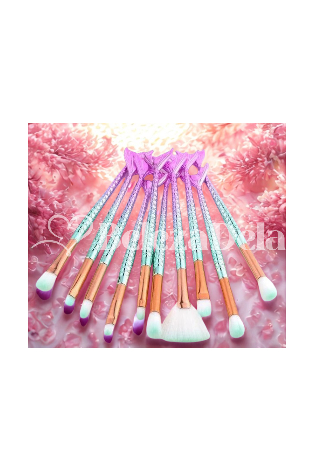 Kit 10 Pincéis de maquiagem Sereia