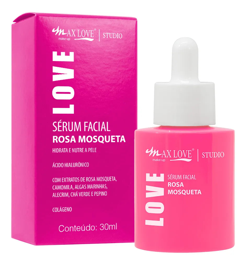 Kit c/ 3 Sérum Max Love Vitamina C + Sérum 3 em 1 + Sérum Rosa Mosqueta