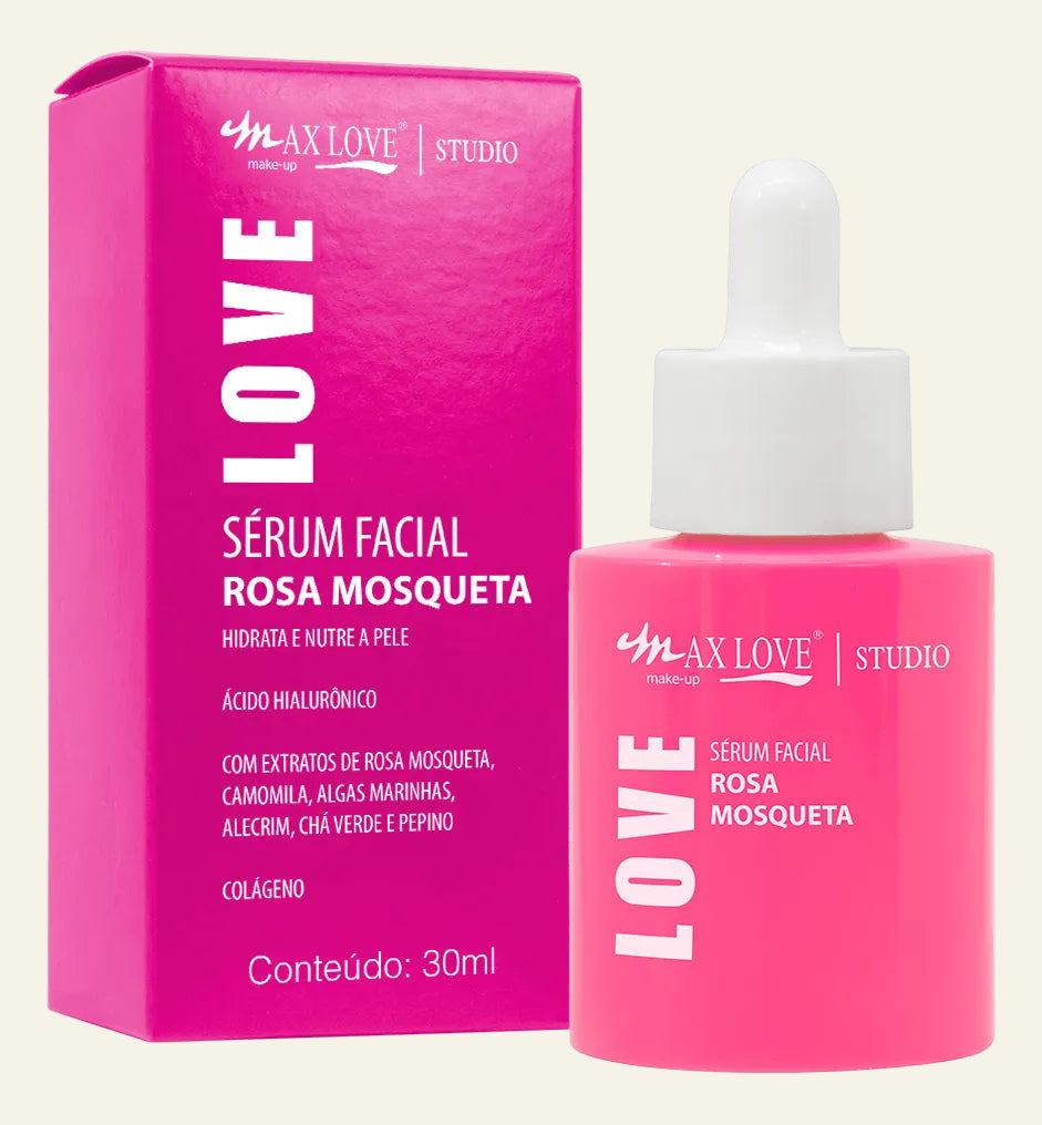 Kit c/ 3 Sérum Max Love Vitamina C + Sérum 3 em 1 + Sérum Rosa Mosqueta