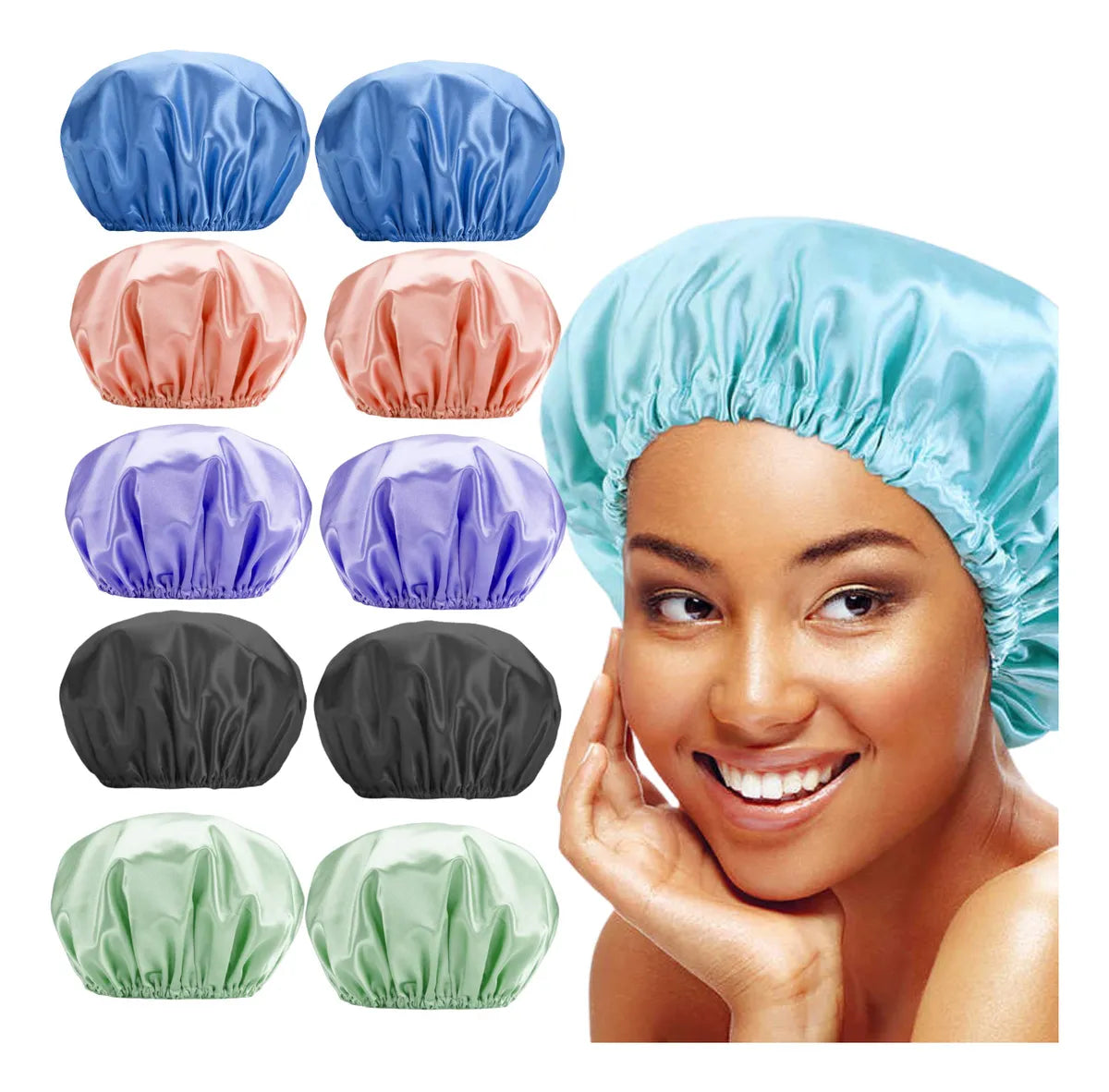 Kit c/ 12 Touca de Cetim Anti-Frizz