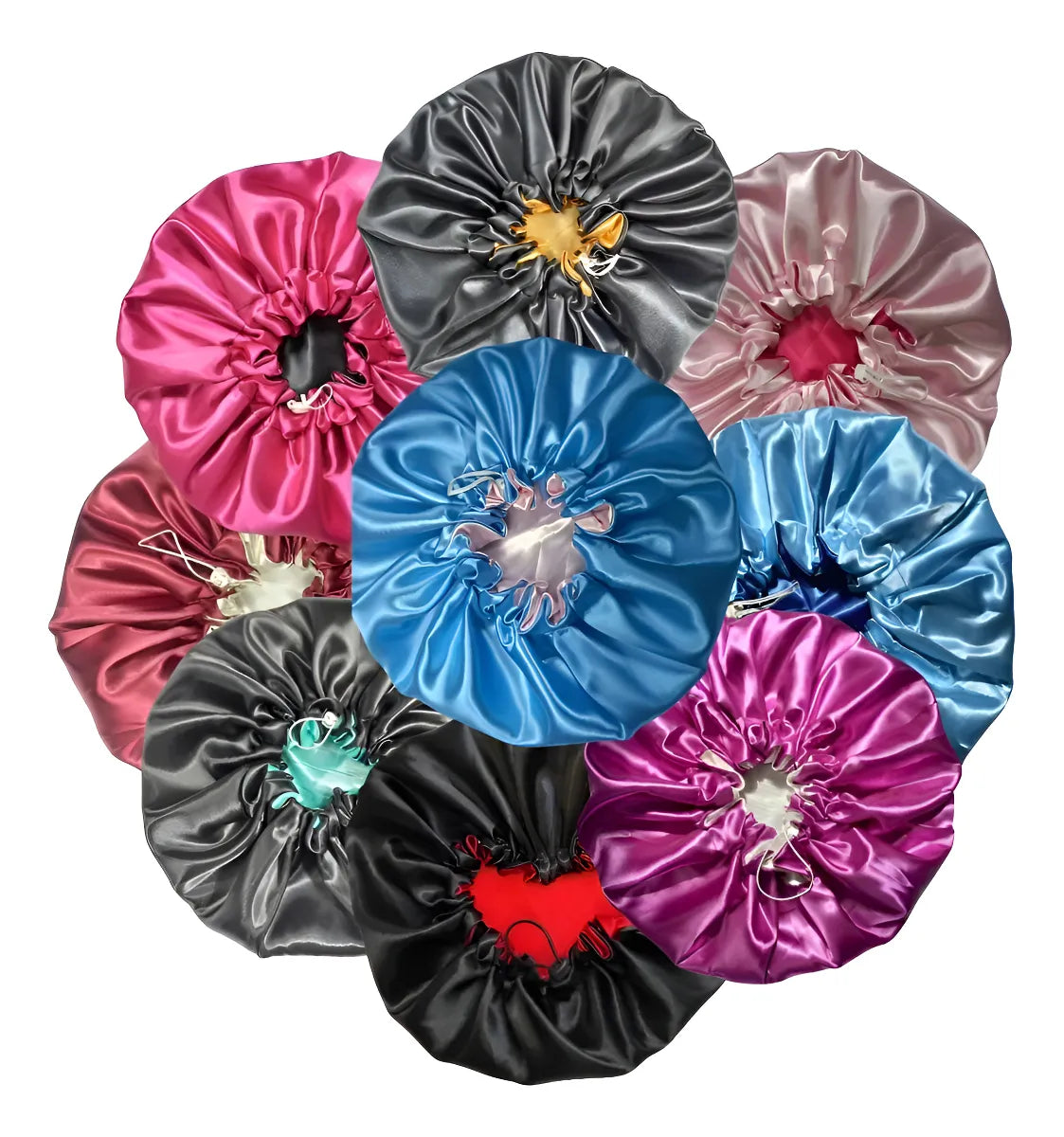 Kit c/ 12 Touca de Cetim Anti-Frizz