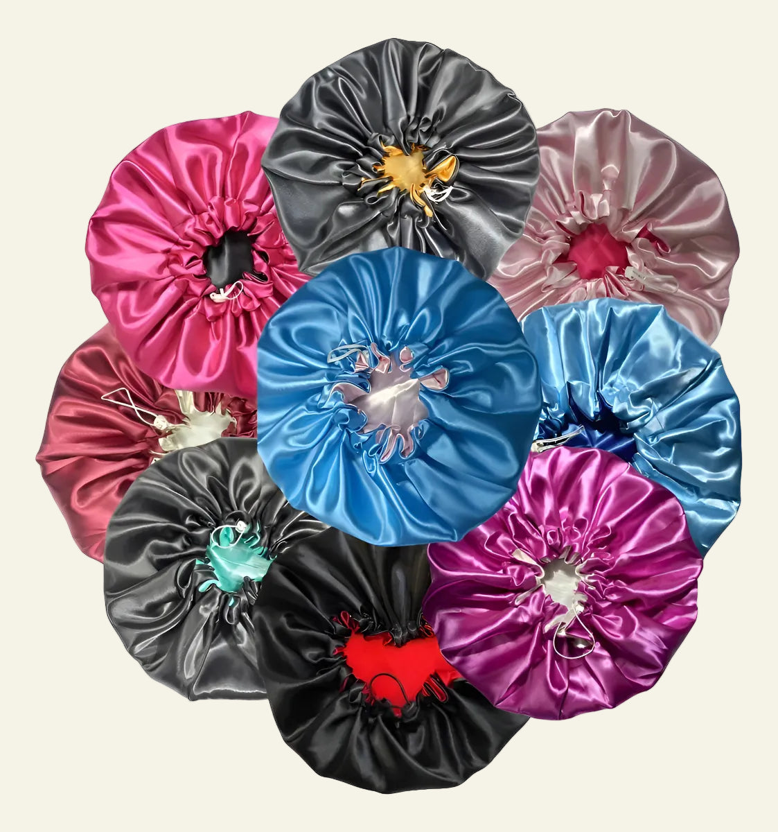 Kit c/ 12 Touca de Cetim Anti-Frizz