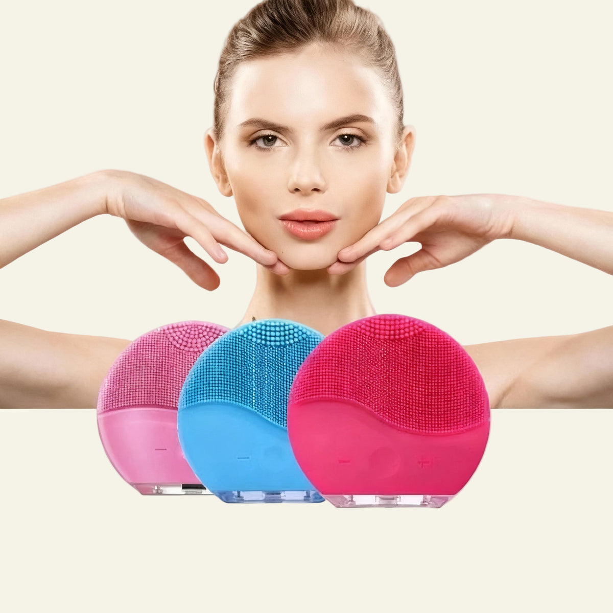 Esponja elétrica massageadora para limpeza facial