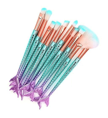 Kit 10 Pincéis de maquiagem Sereia