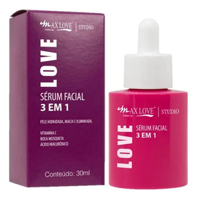 Kit c/ 3 Sérum Max Love Vitamina C + Sérum 3 em 1 + Sérum Rosa Mosqueta